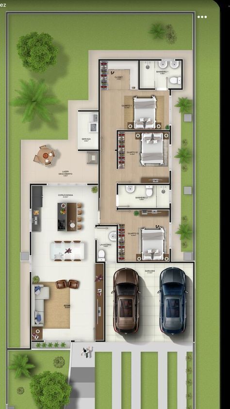 Projeto arquitetônico em planta 2d